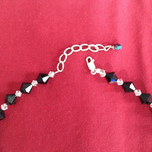 Clear Lucite and Jet Beaded Necklace - Picture 2 of 3
